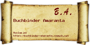 Buchbinder Amaranta névjegykártya